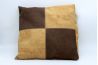 Housse de coussin en li&egrave;ge bi-ton naturel/marron