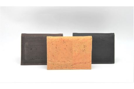 Portefeuille en liège pour homme format livre - 3 teintes (marron, liège naturel et noir)