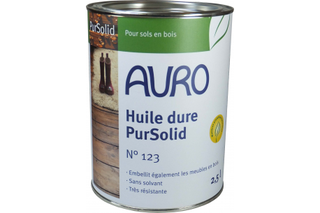 Huile dure pour bois Pursolid n°123 AURO - Pot de 2,5L